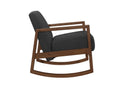 1Pc Rocker Accent Chair Modern Living Room Plush Cushion Dark Gray Soft Upholstery Hardwood Frame Elegant Style Comfort Relax Dark Gray Primary Living Space Modern Solid Wood