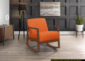 1Pc Rocker Accent Chair Modern Living Room Plush Cushion Orange Soft Upholstery Hardwood Frame Elegant Style Comfort Relax Orange Primary Living Space Modern Solid Wood