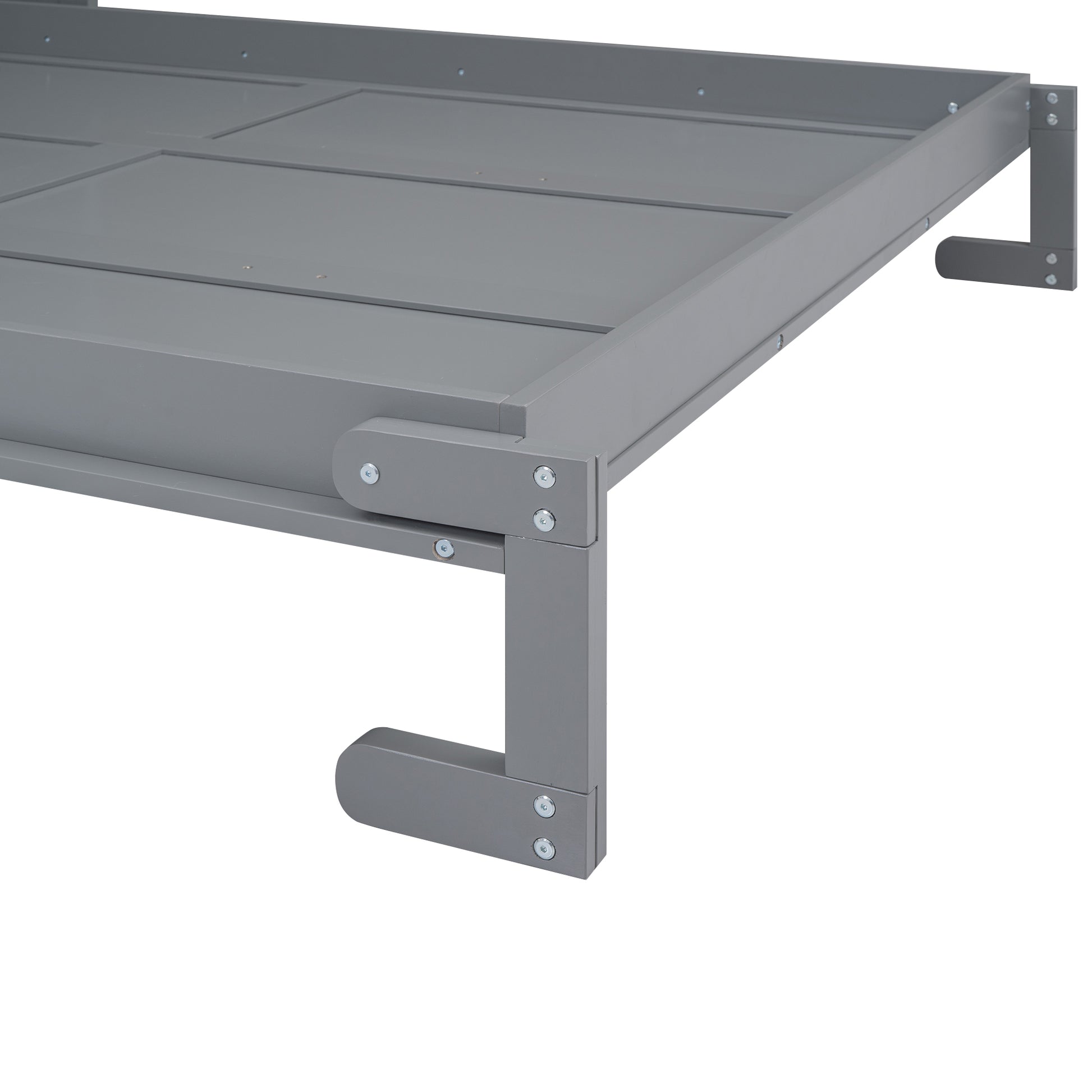 Queen Size Murphy Bed With A Shelf, Gray Box Spring Not Required Queen Gray Wood Bedroom Murphy Solid Wood Mdf