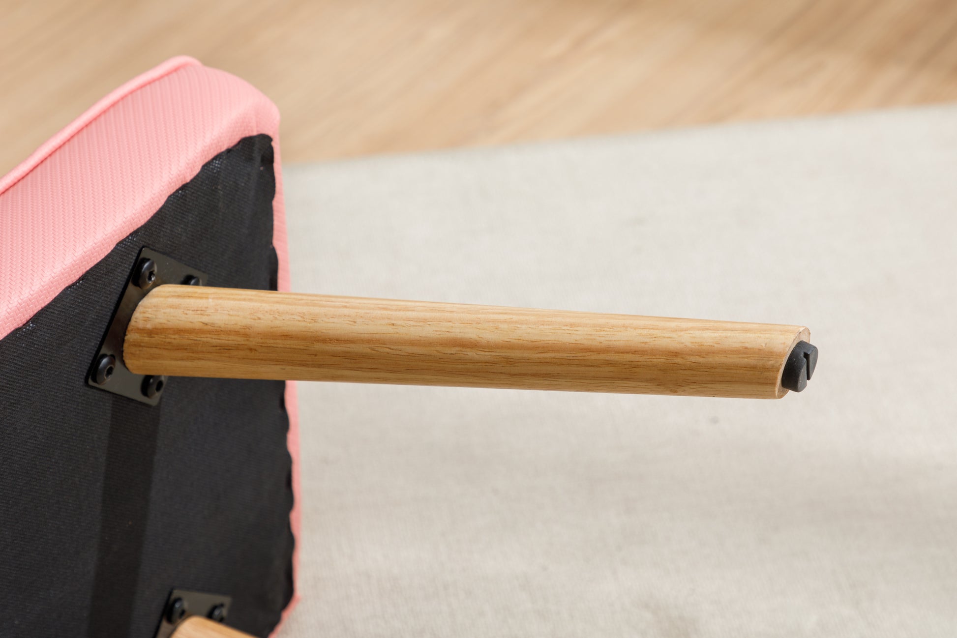 Wooden Step Ottoman,Wooden Step Stool For Adults,Square Cushion Foot Stool,Small Stool With Non Slip Pad,Wood Stool Suitable For Bedroom, Living Room And Kitchen Pink Pink Foam Linen