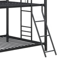 Furnituretriple Bunk Bed, Twin Twin Twin, Black Black Metal