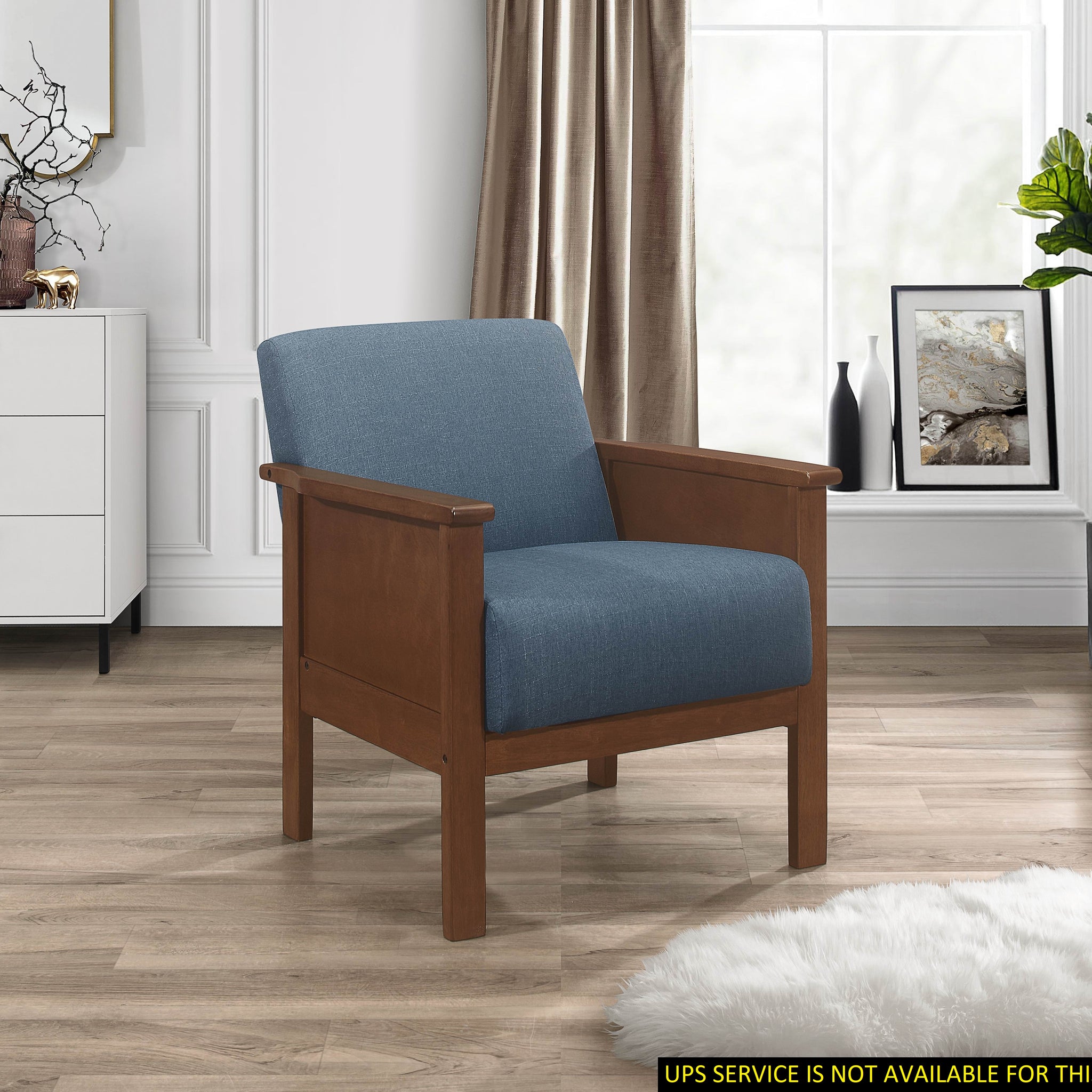 Durable Accent Chair 1Pc Luxurious Blue Upholstery Plush Cushion Comfort Modern Living Room Furniture Blue Primary Living Space Contemporary,Modern,Traditional Wood