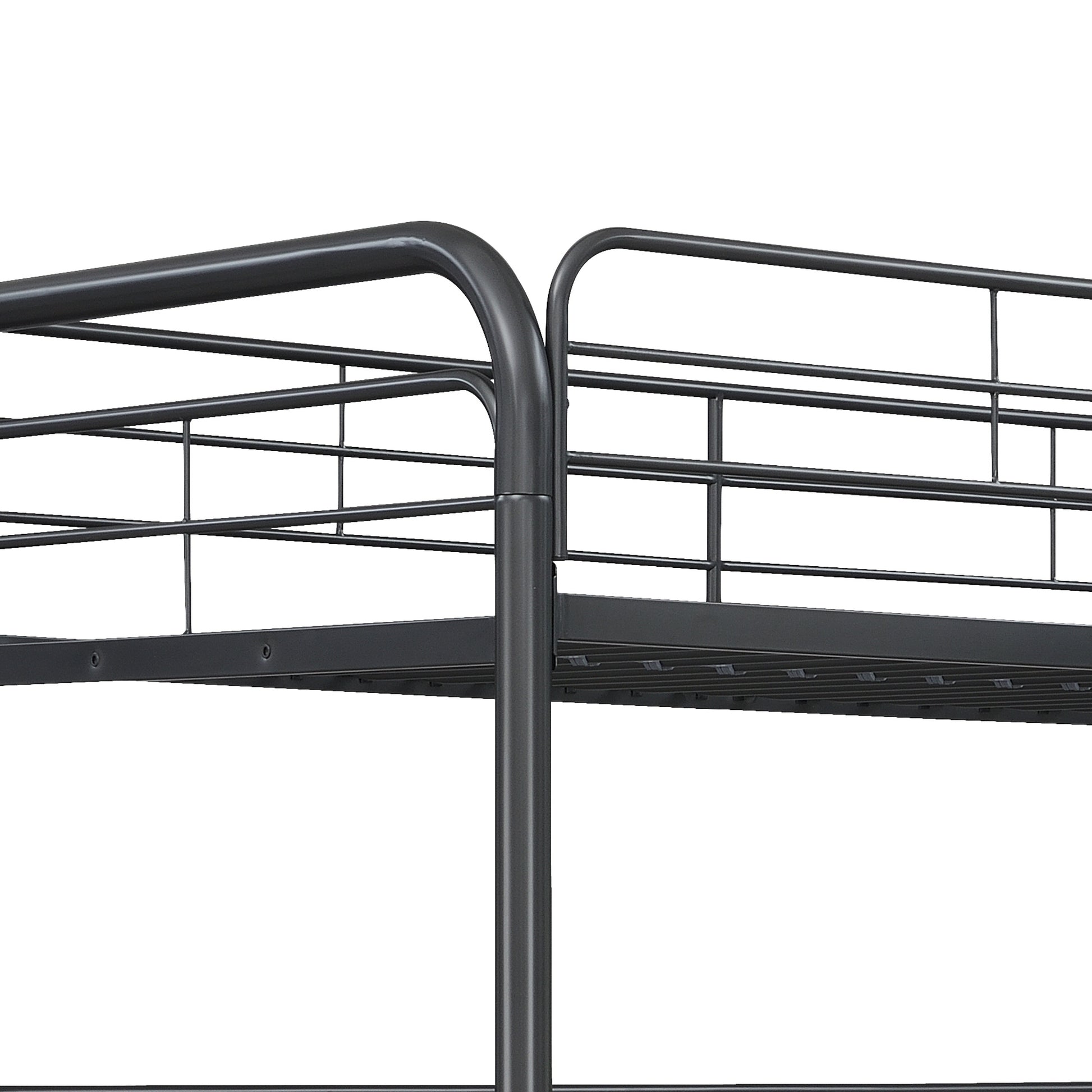 Furnituretriple Bunk Bed, Twin Twin Twin, Black Black Metal