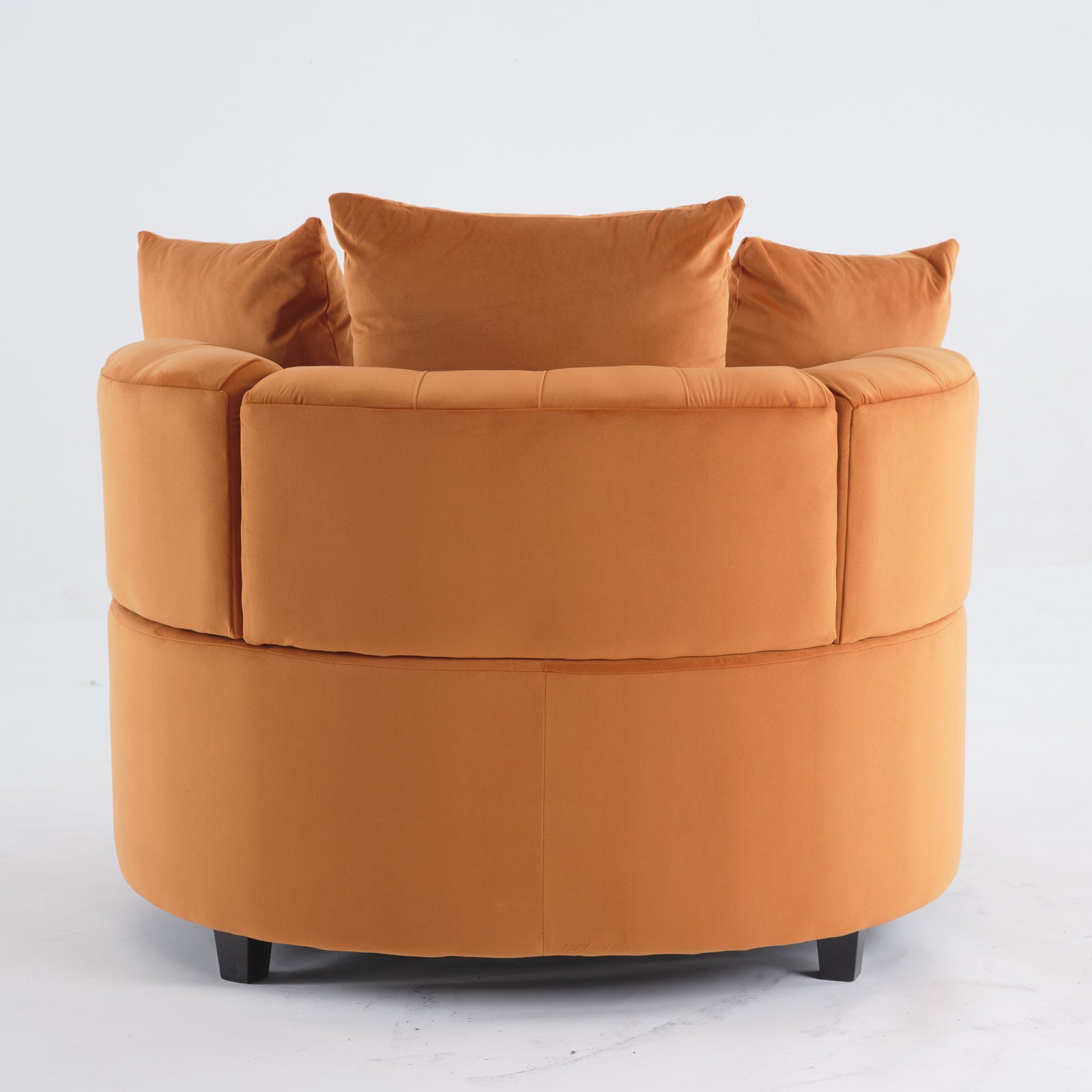 Width 40.6 Inches Accent Chair Classical Barrel Chair For Living Room Modern Leisure Sofa Chair Orange Orange Primary Living Space American Design Foam Velvet