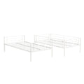 Twin Over Twin Metal Bunk Bed,Metal Structure Bedframe With Safety Guardrails And 2 Ladders,Convertible Bunkbeds,No Spring Box Required And Space Saving Design,White Box Spring Not Required Twin