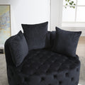 Width 40.6 Inches Accent Chair Classical Barrel Chair For Living Room Modern Leisure Sofa Chair Black Black Primary Living Space American Design Foam Velvet