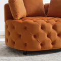 Width 40.6 Inches Accent Chair Classical Barrel Chair For Living Room Modern Leisure Sofa Chair Orange Orange Primary Living Space American Design Foam Velvet