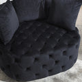 Width 40.6 Inches Accent Chair Classical Barrel Chair For Living Room Modern Leisure Sofa Chair Black Black Primary Living Space American Design Foam Velvet