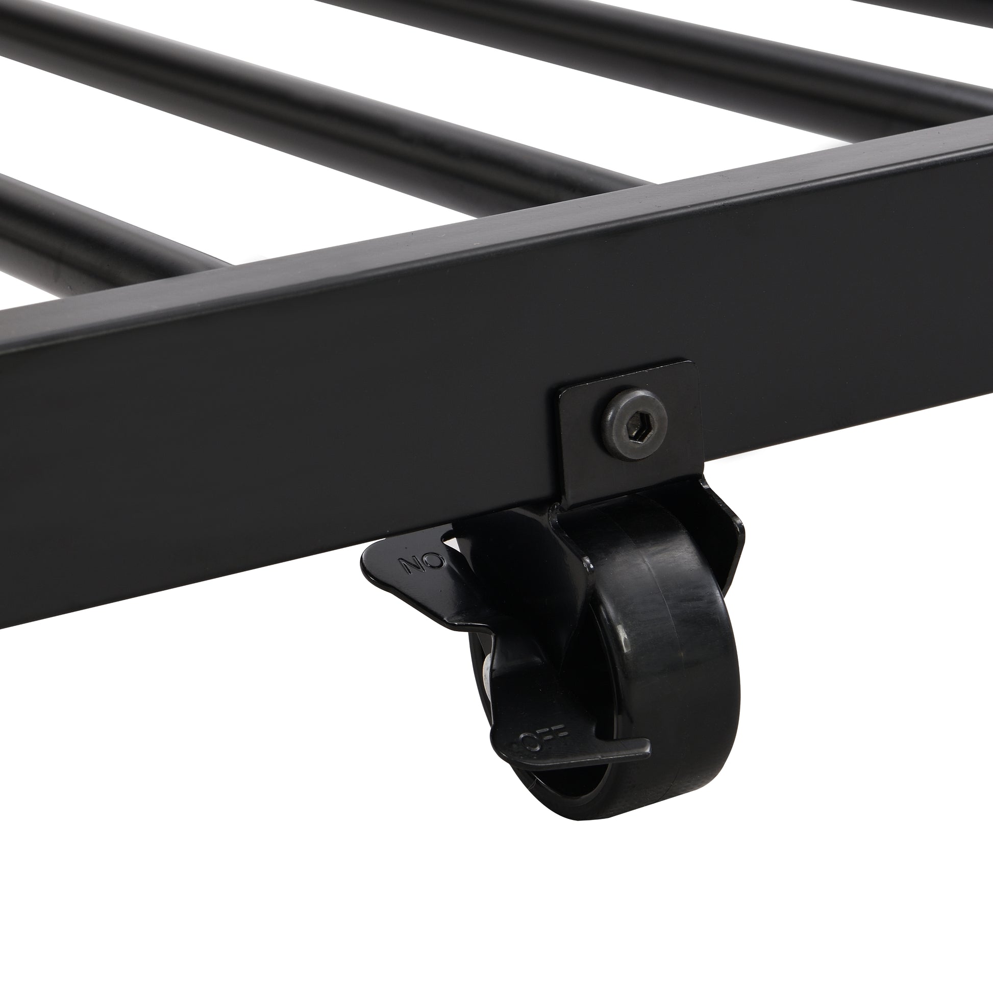 Over Twin Bunk Bed Frame With Trundle,Metal Bunkbed With Sturdy Guard Rail And 2 Sideladders For Kids Adults,Can Be Divided Into Two Beds, No Box Spring Needed, Noise Free For Dorm,Black Box Spring