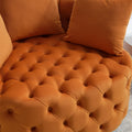 Width 40.6 Inches Accent Chair Classical Barrel Chair For Living Room Modern Leisure Sofa Chair Orange Orange Primary Living Space American Design Foam Velvet