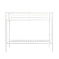 Twin Over Twin Metal Bunk Bed,Metal Structure Bedframe With Safety Guardrails And 2 Ladders,Convertible Bunkbeds,No Spring Box Required And Space Saving Design,White Box Spring Not Required Twin