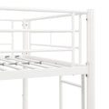 Twin Over Twin Metal Bunk Bed,Metal Structure Bedframe With Safety Guardrails And 2 Ladders,Convertible Bunkbeds,No Spring Box Required And Space Saving Design,White Box Spring Not Required Twin