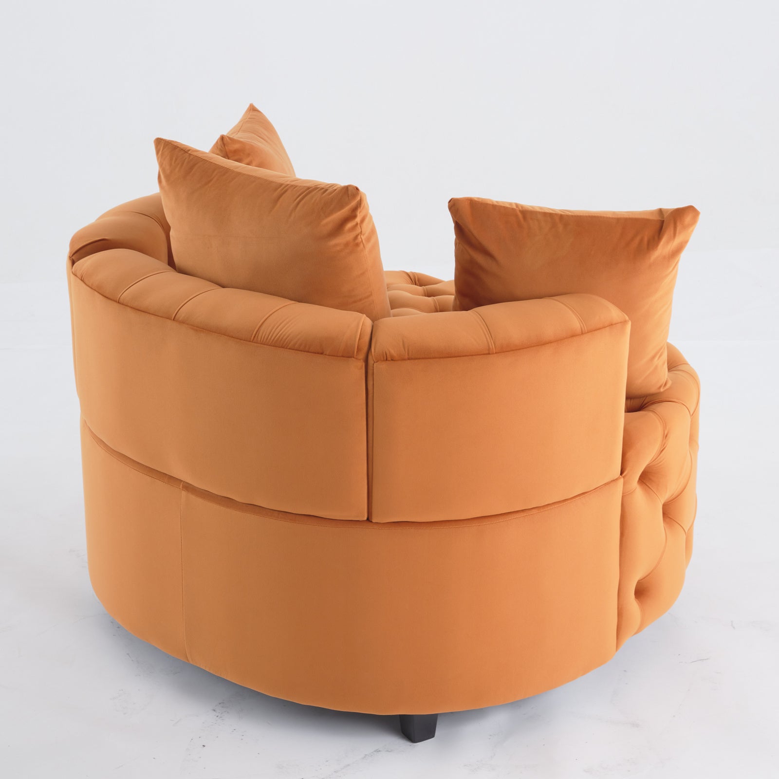 Width 40.6 Inches Accent Chair Classical Barrel Chair For Living Room Modern Leisure Sofa Chair Orange Orange Primary Living Space American Design Foam Velvet