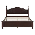 3 Pieces Bedroom Sets,Queen Size Wood Platform Bed And Two Nightstands Dark Walnut Walnut Wood