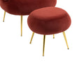Coolmore Upholstered Velvet Barrel Accent Chair With Ottoman,Accent Comfy Lounge Arm Chair And Folding Footrest Stool Set,Single Sofa Armchair With Lounge Seat For Bedroom,Office Wine Red Wine Red Foam Velvet