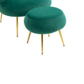 Coolmore Upholstered Velvet Barrel Accent Chair With Ottoman,Accent Comfy Lounge Arm Chair And Folding Footrest Stool Set,Single Sofa Armchair With Lounge Seat For Bedroom,Office Green Green Foam Velvet