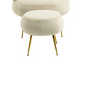 Coolmore Upholstered Velvet Barrel Accent Chair With Ottoman,Accent Comfy Lounge Arm Chair And Folding Footrest Stool Set,Single Sofa Armchair With Lounge Seat For Bedroom,Office Beige Beige Foam Velvet