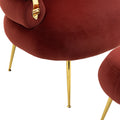 Coolmore Upholstered Velvet Barrel Accent Chair With Ottoman,Accent Comfy Lounge Arm Chair And Folding Footrest Stool Set,Single Sofa Armchair With Lounge Seat For Bedroom,Office Wine Red Wine Red Foam Velvet