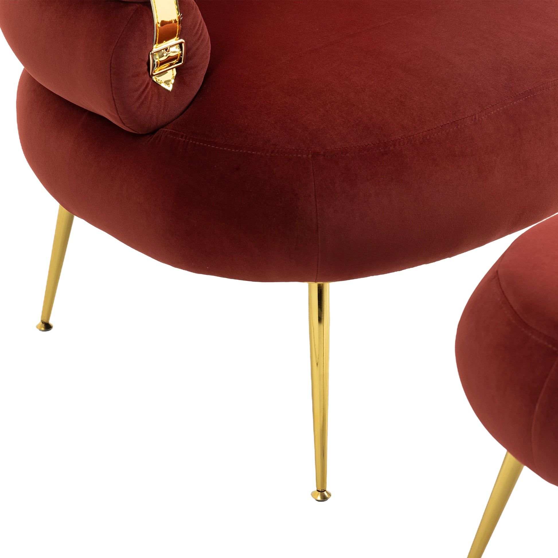 Coolmore Upholstered Velvet Barrel Accent Chair With Ottoman,Accent Comfy Lounge Arm Chair And Folding Footrest Stool Set,Single Sofa Armchair With Lounge Seat For Bedroom,Office Wine Red Wine Red Foam Velvet