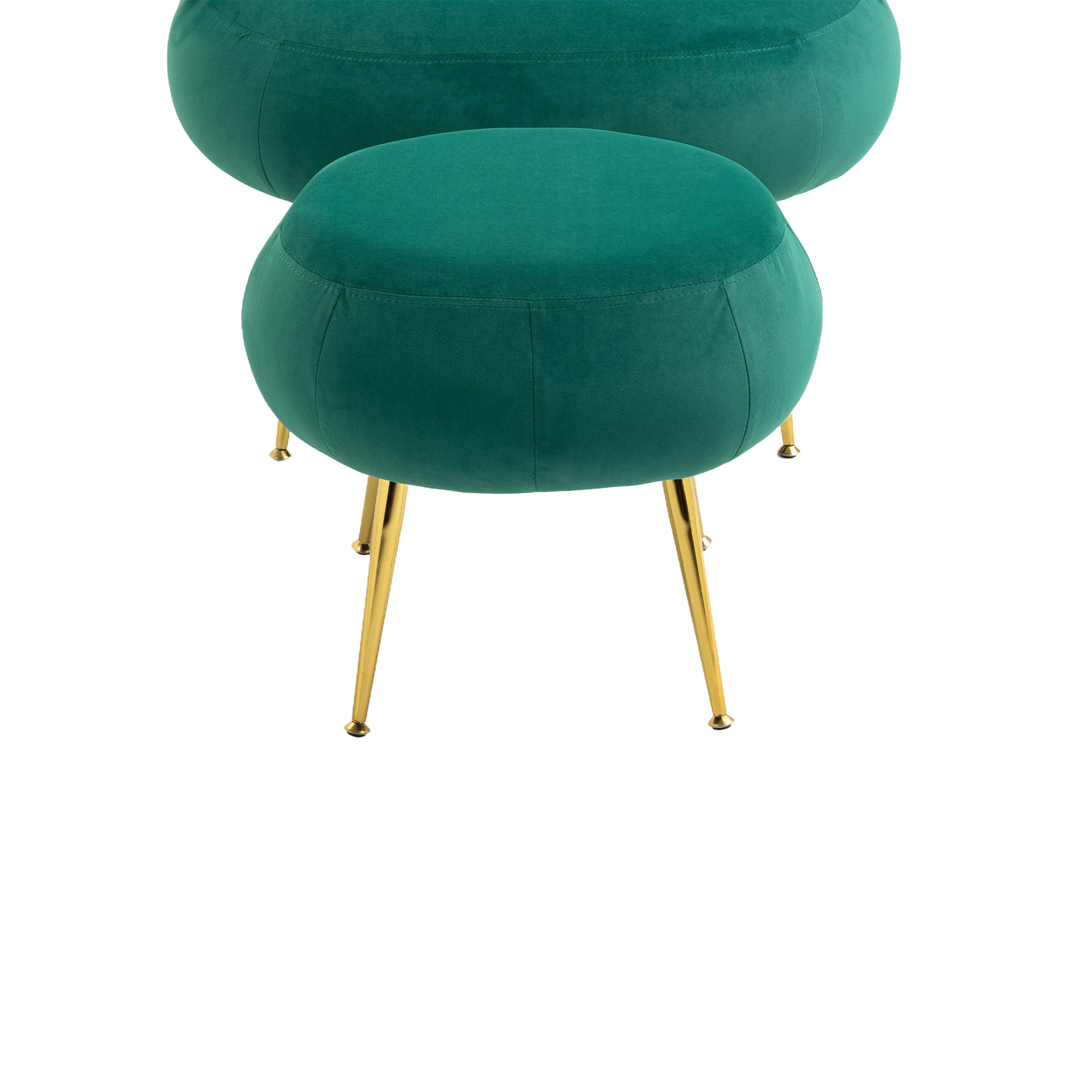 Coolmore Upholstered Velvet Barrel Accent Chair With Ottoman,Accent Comfy Lounge Arm Chair And Folding Footrest Stool Set,Single Sofa Armchair With Lounge Seat For Bedroom,Office Green Green Foam Velvet