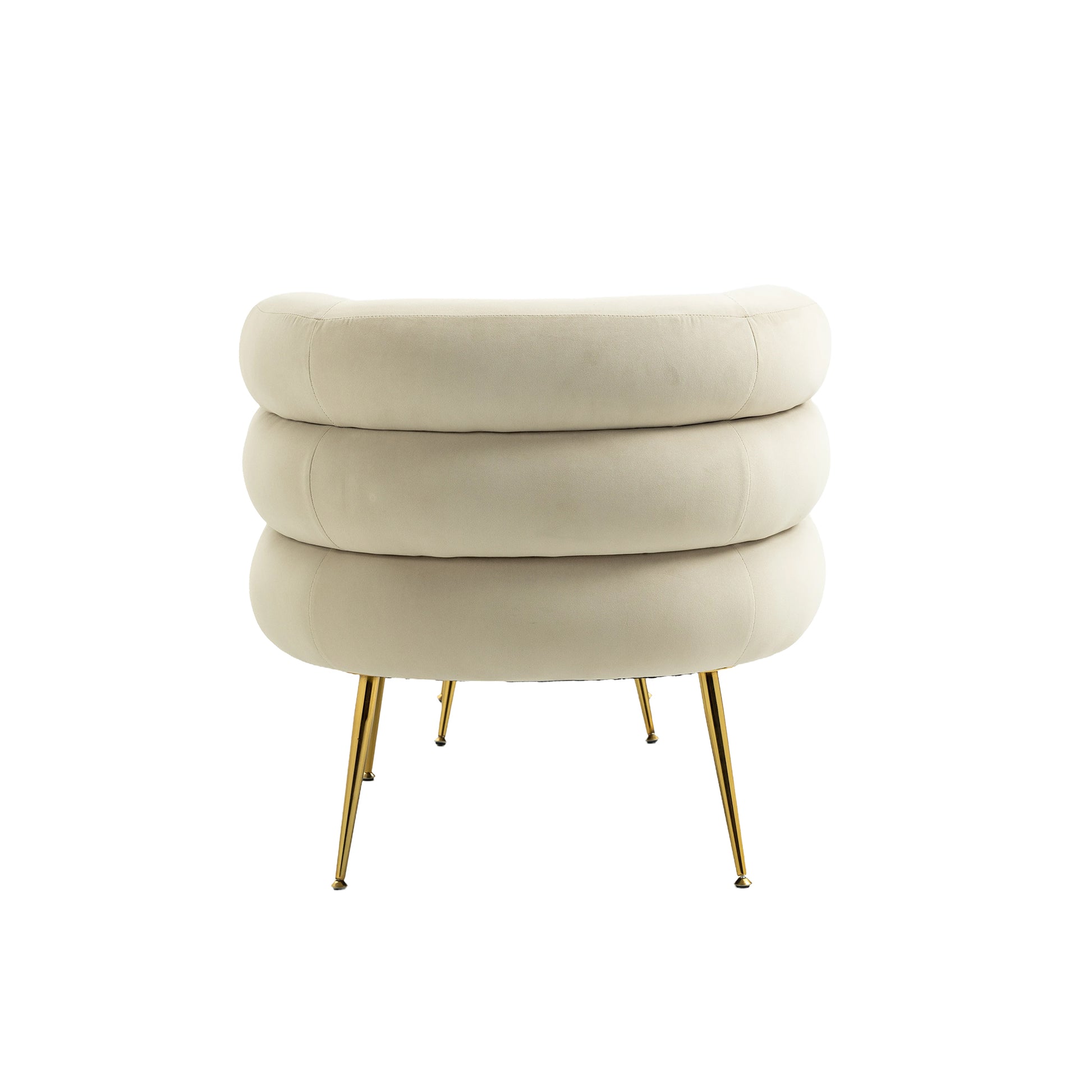 Coolmore Upholstered Velvet Barrel Accent Chair With Ottoman,Accent Comfy Lounge Arm Chair And Folding Footrest Stool Set,Single Sofa Armchair With Lounge Seat For Bedroom,Office Beige Beige Foam Velvet