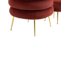 Coolmore Upholstered Velvet Barrel Accent Chair With Ottoman,Accent Comfy Lounge Arm Chair And Folding Footrest Stool Set,Single Sofa Armchair With Lounge Seat For Bedroom,Office Wine Red Wine Red Foam Velvet