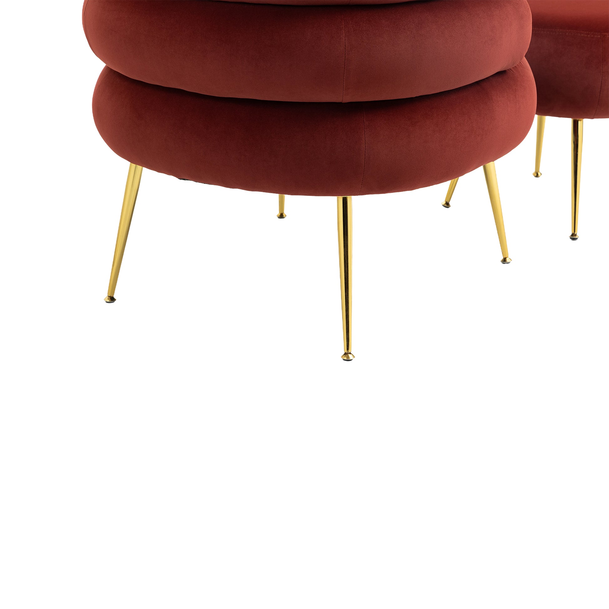 Coolmore Upholstered Velvet Barrel Accent Chair With Ottoman,Accent Comfy Lounge Arm Chair And Folding Footrest Stool Set,Single Sofa Armchair With Lounge Seat For Bedroom,Office Wine Red Wine Red Foam Velvet