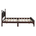 Queen Size Wood Platform Bed Frame,Retro Style Platform Bed With Wooden Slat Support,Dark Walnut Walnut Wood