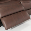 Genuine Leather Non Power Reclining Sofa With Drop Down Table,Stainless Steel Cupholders And Magazine Bag Brown Brown Primary Living Space American Design Foam Genuine Leather