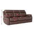 Genuine Leather Non Power Reclining Sofa With Drop Down Table,Stainless Steel Cupholders And Magazine Bag Brown Brown Primary Living Space American Design Foam Genuine Leather