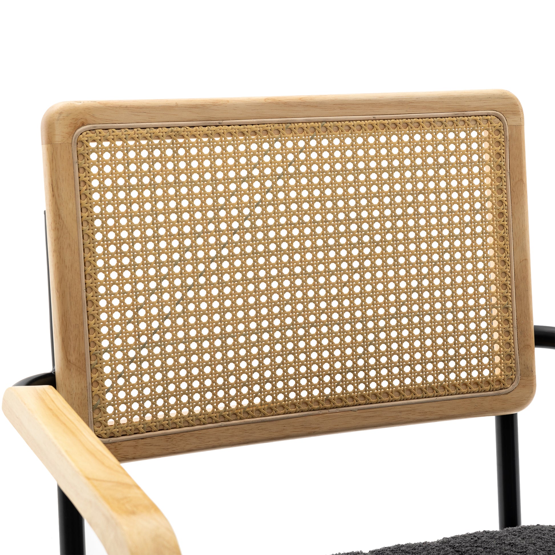 Coolmore Accent Chair Modern Industrial Slant Armchair With Metal Frame Premium High Density Soft Single Chair For Living Room Bedroom Carbon Black Boucle