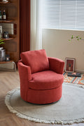 Swivel Barrel Chair, Comfy Round Accent Sofa Chair For Living Room, 360 Degree Swivel Barrel Club Chair, Leisure Arm Chair For Nursery, Hotel, Bedroom, Office, Lounge Brick Red Brick Red Primary Living Space Modern Foam Polyester