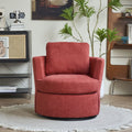 Swivel Barrel Chair, Comfy Round Accent Sofa Chair For Living Room, 360 Degree Swivel Barrel Club Chair, Leisure Arm Chair For Nursery, Hotel, Bedroom, Office, Lounge Brick Red Brick Red Primary Living Space Modern Foam Polyester