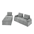 L Shape Modular Sectional Sofa, Diy Combination, Chenille Grey Chenille Wood Tight Back Eucalyptus Square Arms Foam Chenille 4 Seat
