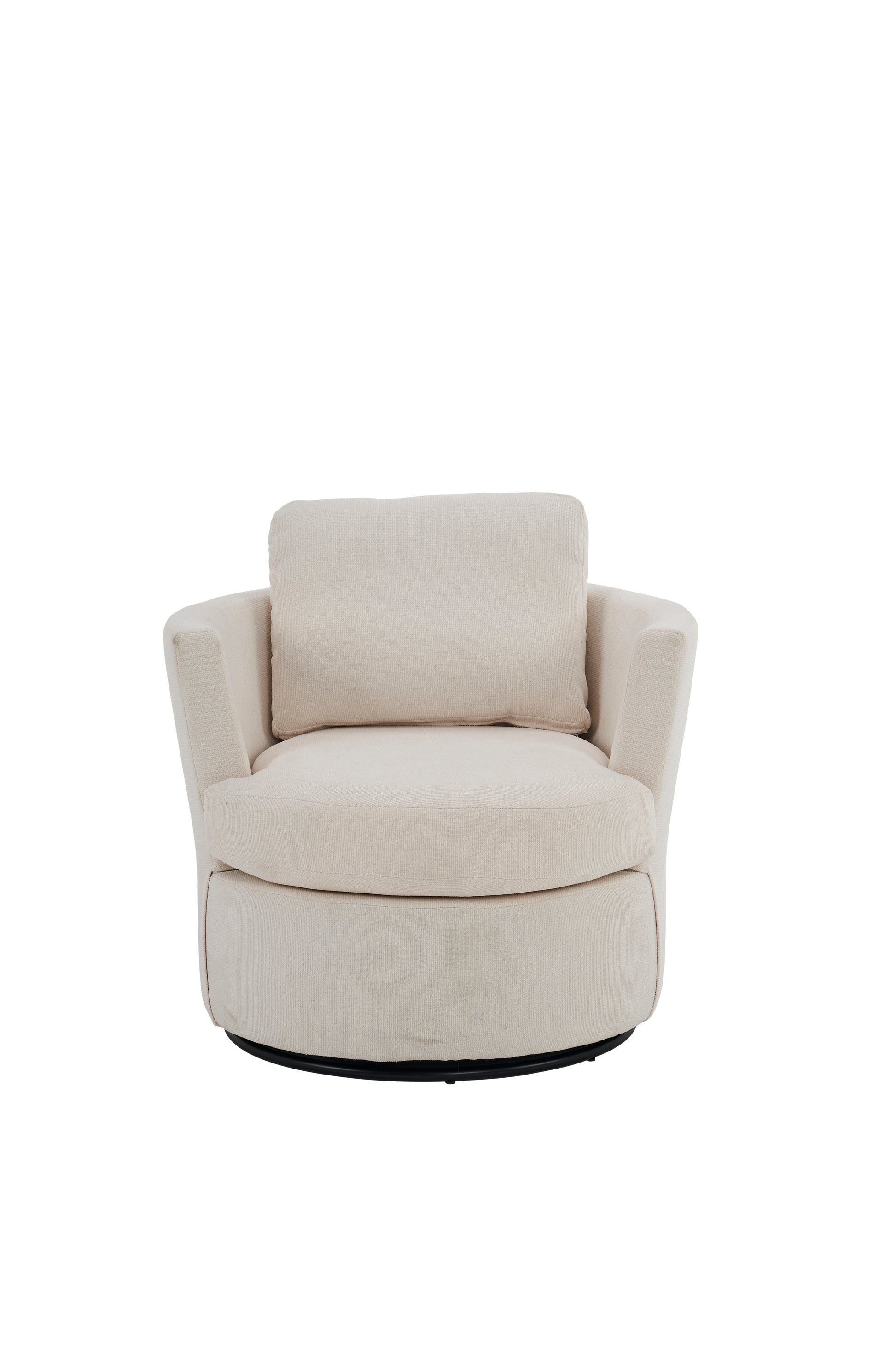 Swivel Barrel Chair, Comfy Round Accent Sofa Chair For Living Room, 360 Degree Swivel Barrel Club Chair, Leisure Arm Chair For Nursery, Hotel, Bedroom, Office, Lounge Beige Beige Primary Living Space Modern Foam Polyester