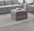 Contemporary 1Pc Ottoman Modular Plush Chair Sectional Sofa Living Room Furniture Granite Morgan Fabric Suede Grey Suede Primary Living Space Grey Contemporary,Modern Rectangle Fabric
