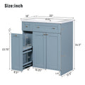 30 Inch Blue Bathroom Vanity With Ceramic Sink Combo, Abundant Storage Cabinet 2 Soft Close Doors And Double Tier Deep Drawer Blue Bathroom Mdf
