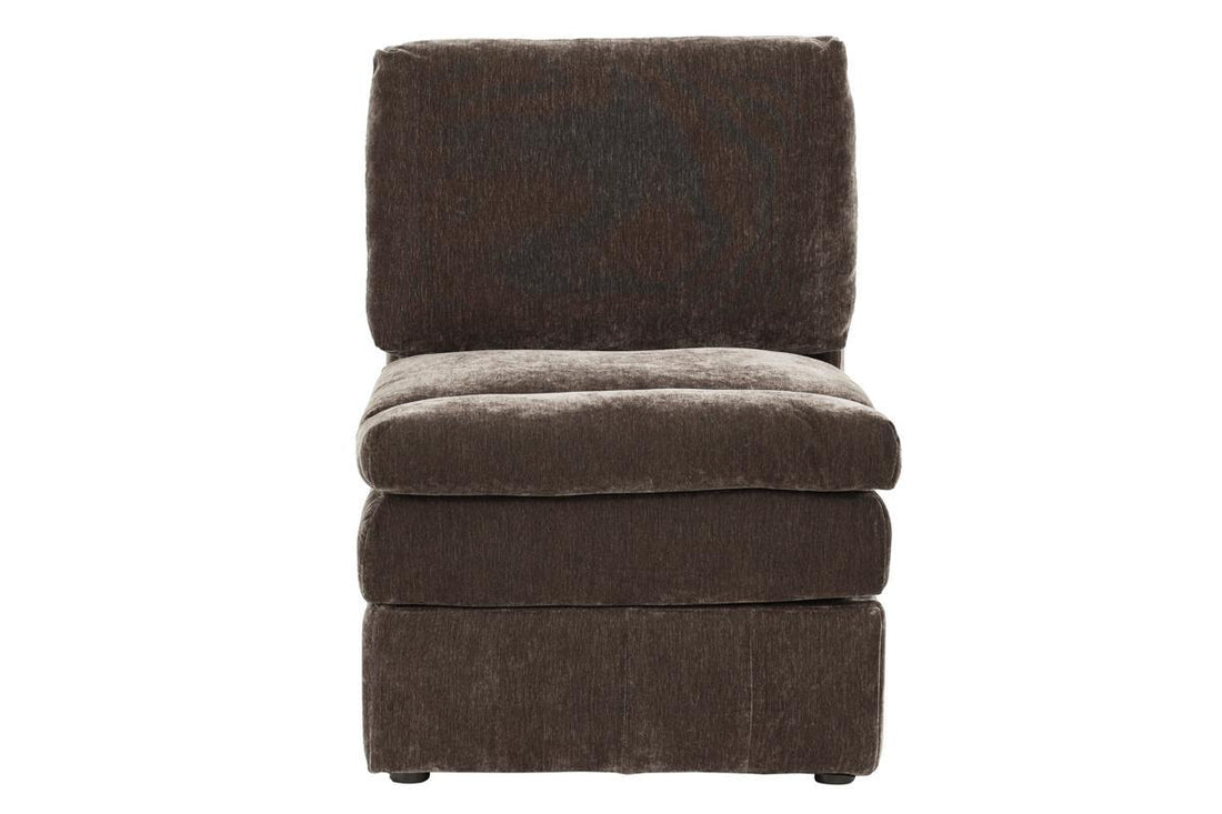 Contemporary 1Pc Armless Chair Modular Chair Sectional Sofa Living Room Furniture Mink Morgan Fabric Suede Brown Mix Primary Living Space Contemporary,Modern Suede