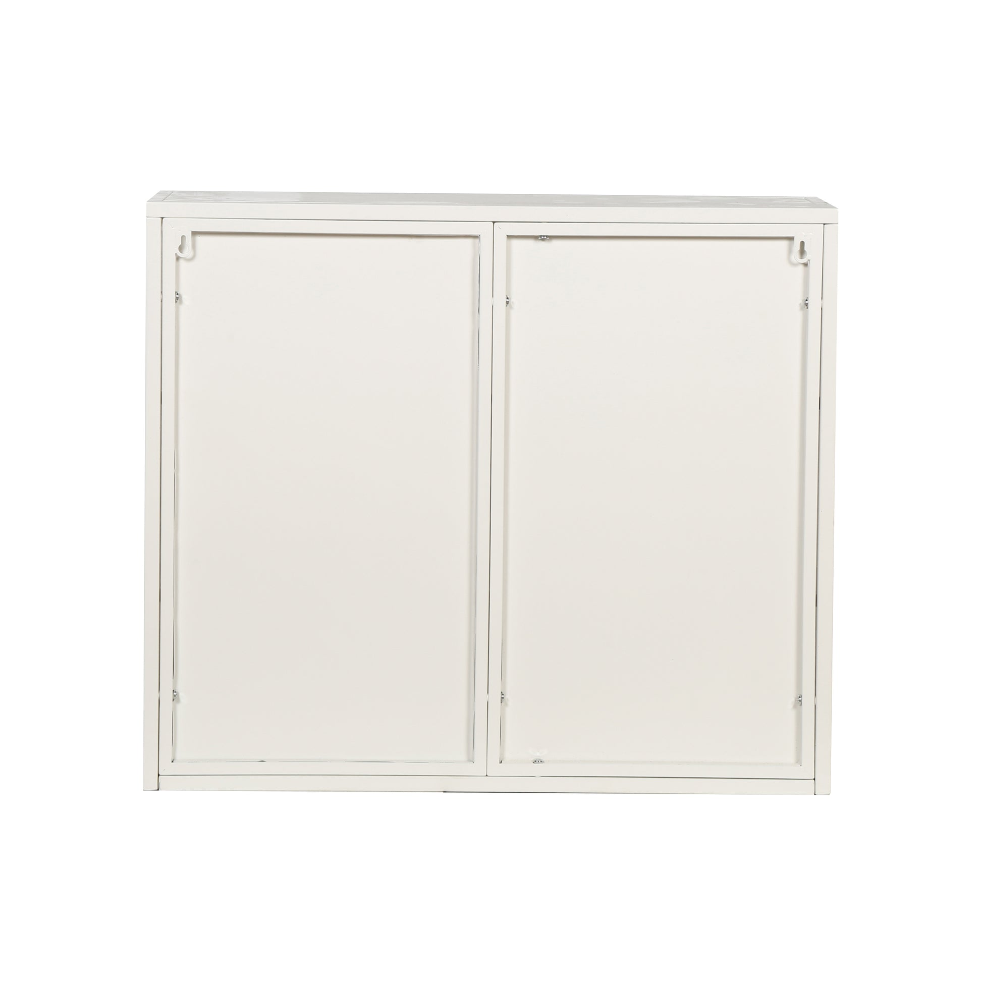 27.56"Glass Doors Modern Two Door Wall Cabinet With Featuring Three Tier Storage For Entryway Living Room Bathroom Dining Room,White White Metal