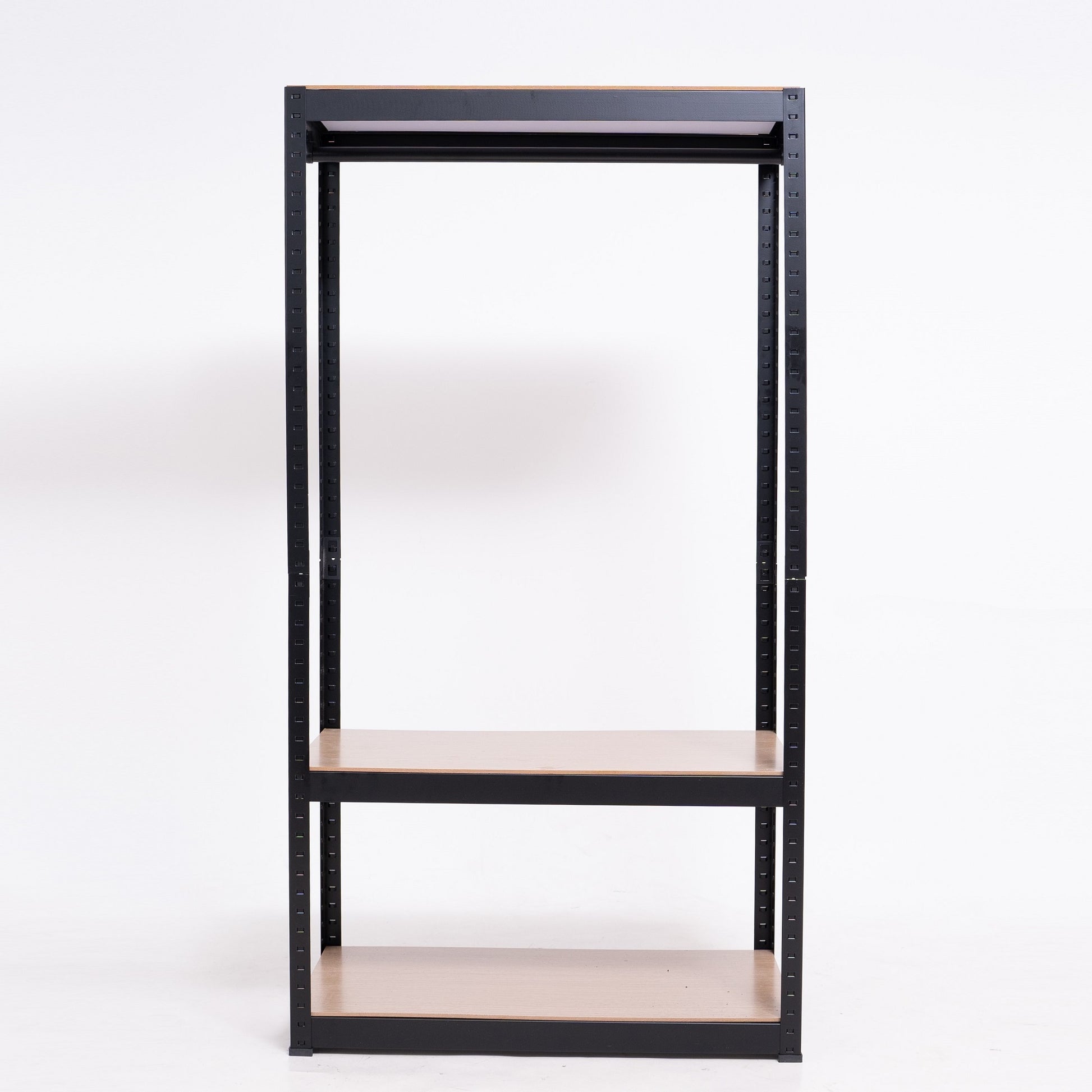 Heavy Duty Clothing Garment Rack, Freestanding Clothing Rack, Portable Closet Wardrobe With 1 Adjustable Wire Shelves 1 Clothe Rod For Hanging Clothes, Black Black Metal