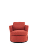 Swivel Barrel Chair, Comfy Round Accent Sofa Chair For Living Room, 360 Degree Swivel Barrel Club Chair, Leisure Arm Chair For Nursery, Hotel, Bedroom, Office, Lounge Brick Red Brick Red Primary Living Space Modern Foam Polyester