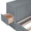 Twin Size Daybed With Storage Arms, Trundle And Charging Station, Gray Box Spring Not Required Twin Grey Wood Daybeds Solid Wood Mdf