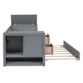 Twin Size Daybed With Storage Arms, Trundle And Charging Station, Gray Box Spring Not Required Twin Grey Wood Daybeds Solid Wood Mdf