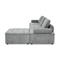 L Shape Modular Sectional Sofa, Diy Combination, Chenille Grey Chenille Wood Tight Back Eucalyptus Square Arms Foam Chenille 4 Seat
