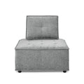 L Shape Modular Sectional Sofa, Diy Combination, Chenille Grey Chenille Wood Tight Back Eucalyptus Square Arms Foam Chenille 4 Seat
