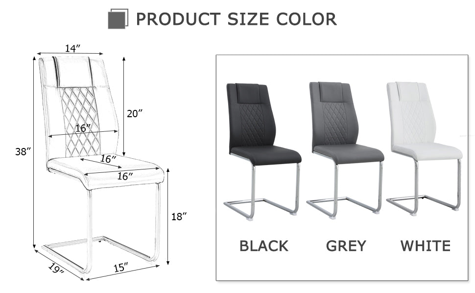 Modern Dining Chairs With Faux Leather Padded Seat Dining Living Room Chairs Upholstered Chair With Metal Legs Design For Living, Bedroom, Dining Room Side Chairs Set Of 8 Light Gray Pu C 001 Light
