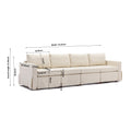 4 Seat Module Sectional Sofa Couch,Seat Cushion And Back Cushion Removable And Washable,Linen Fabric Cover,Cream Cream Wood Primary Living Space Medium Soft Rubberwood Foam Linen 4 Seat
