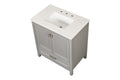 30 Inch Freestanding Bathroom Vanity With Sink, Carrara Engineered Marble Vanity Top With Undermounted Rectangular Ceramic Sink, Large Storage Soft Close Door, Grey 24V03 30Gr Grey Wood Solid Wood
