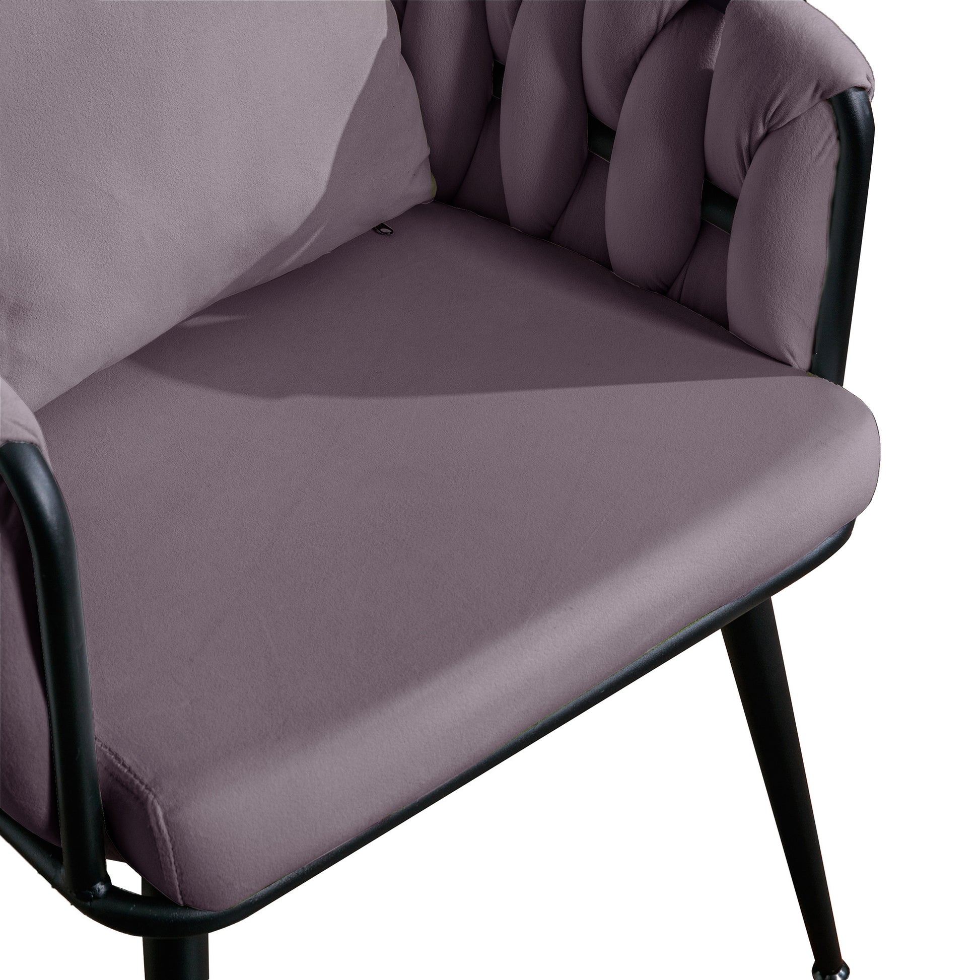 Pure Purple Modern Velvet Dining Chairs Set Of 2 Hand Weaving Accent Chairs Living Room Chairs Upholstered Side Chair With Black Metal Legs For Dining Room Kitchen Vanity Living Room Purple Velvet