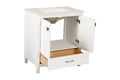 30 Inch Freestanding Bathroom Vanity With Sink, Carrara Engineered Marble Vanity Top With Undermounted Rectangular Ceramic Sink, Large Storage Soft Close Door, White 24V03 30Wh White Wood Solid Wood